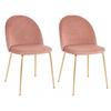 Stuhl-Set Geneve Rosa B: 51 cm - Messingfarben/Rosa, MODERN, Textil/Metall (51/78/56cm) - MID.YOU