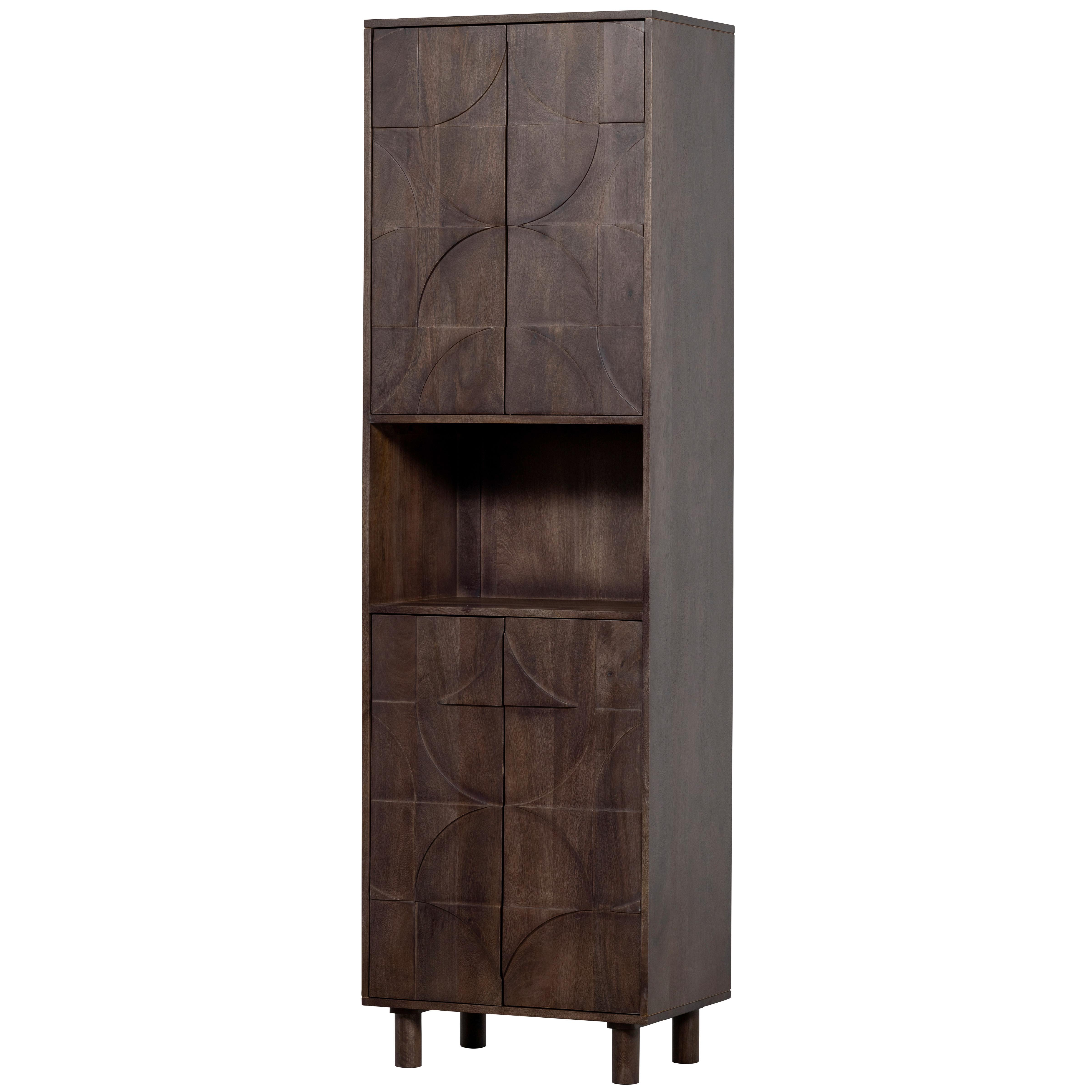 VITRINE Draw Walnussfarben B: 60cm - Walnussfarben, Design, Holz (60/200/40cm) - Livetastic