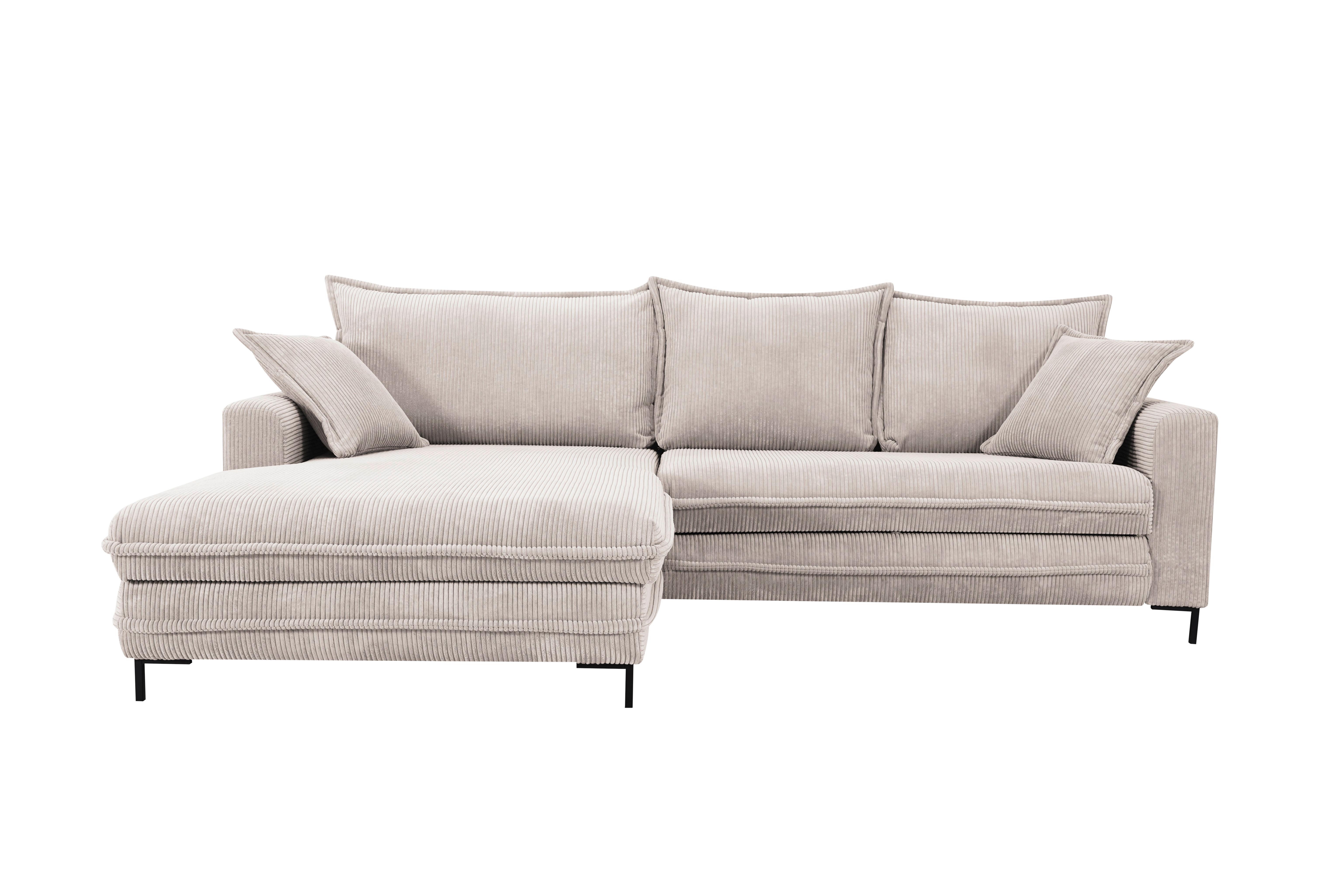 Ecksofa Armilla Creme S: 174x272 cm - Creme/Schwarz, Design, Textil (174/272cm) - MID.YOU