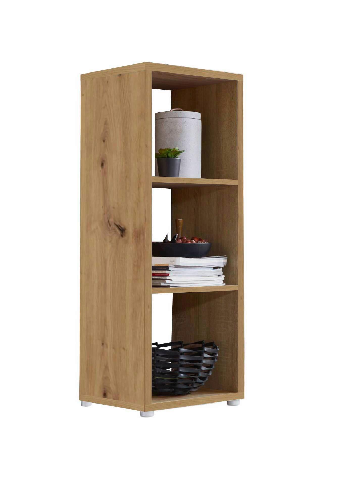 AKTENREGAL Nizza Eiche Dekor B: 37,5cm - Silberfarben/Eiche Artisan, MODERN, Holzwerkstoff (37,5/108,5/33cm) - MID.YOU