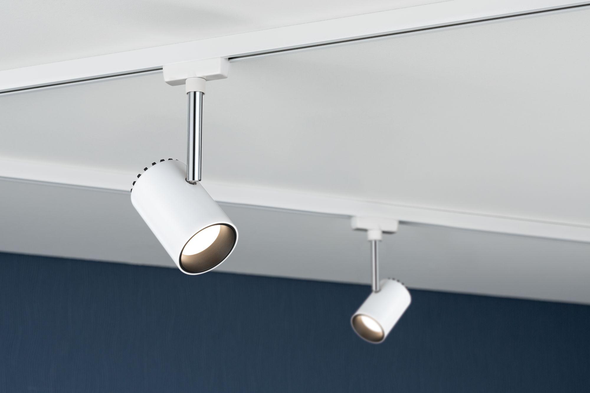 Schienensystem Urail Strahler 95283 LED-Spotkopf Schwenkbar - Chromfarben/Weiß, Basics, Metall (5,9/18/9cm) - Paulmann