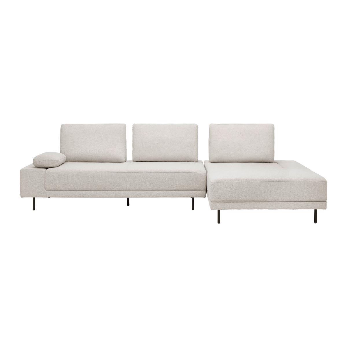 Sedací souprava MANI, béžová barva - černá/béžová, Moderní, kov/dřevo (309/89,2/183,5cm) - Bessagi Home