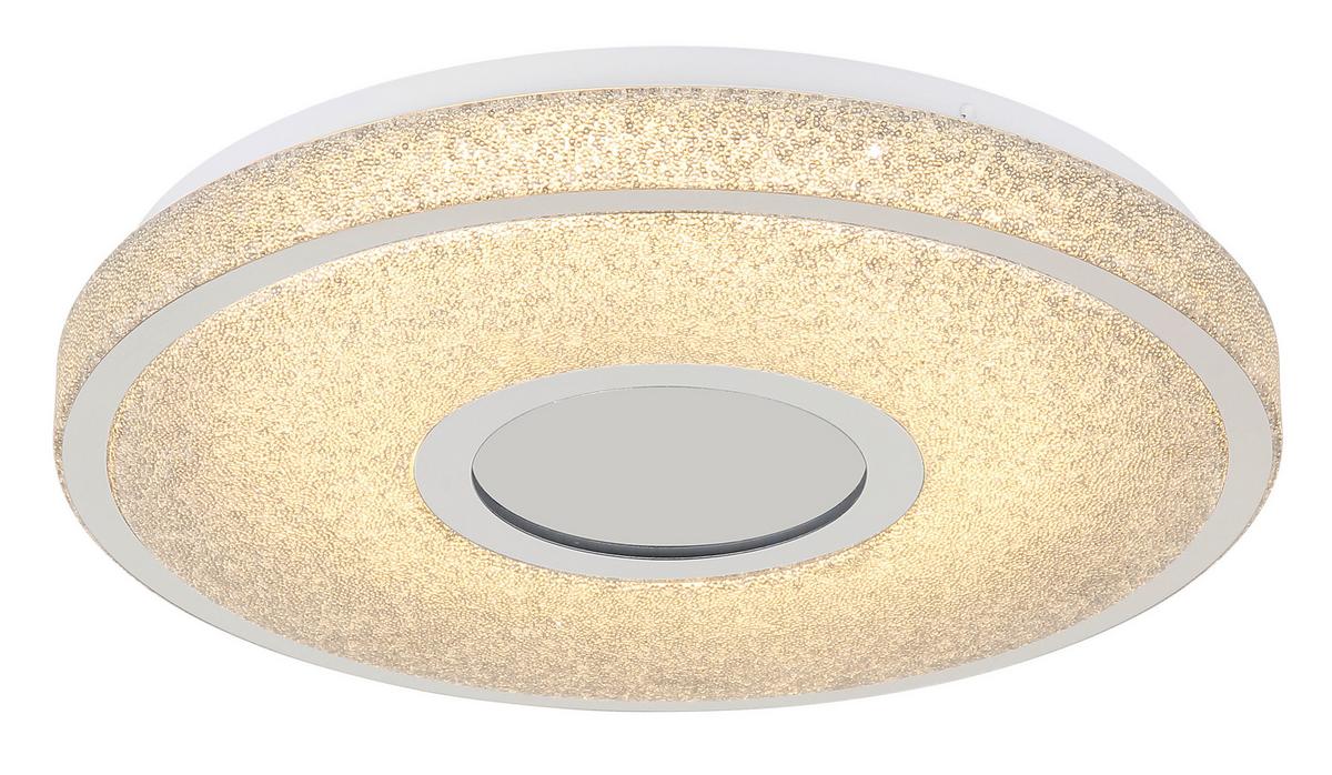 LED-DECKENLEUCHTE 41264TK ASTANIA - Klar/Chromfarben, Basics, Kunststoff/Metall (38/6,5cm) - Globo
