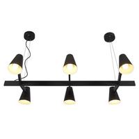 Hängeleuchte Biarritz H: 67 cm 6-Flammig Schwenkbar/Kürzbar - Schwarz, Design, Metall (120/26/67cm) - It's about Romi
