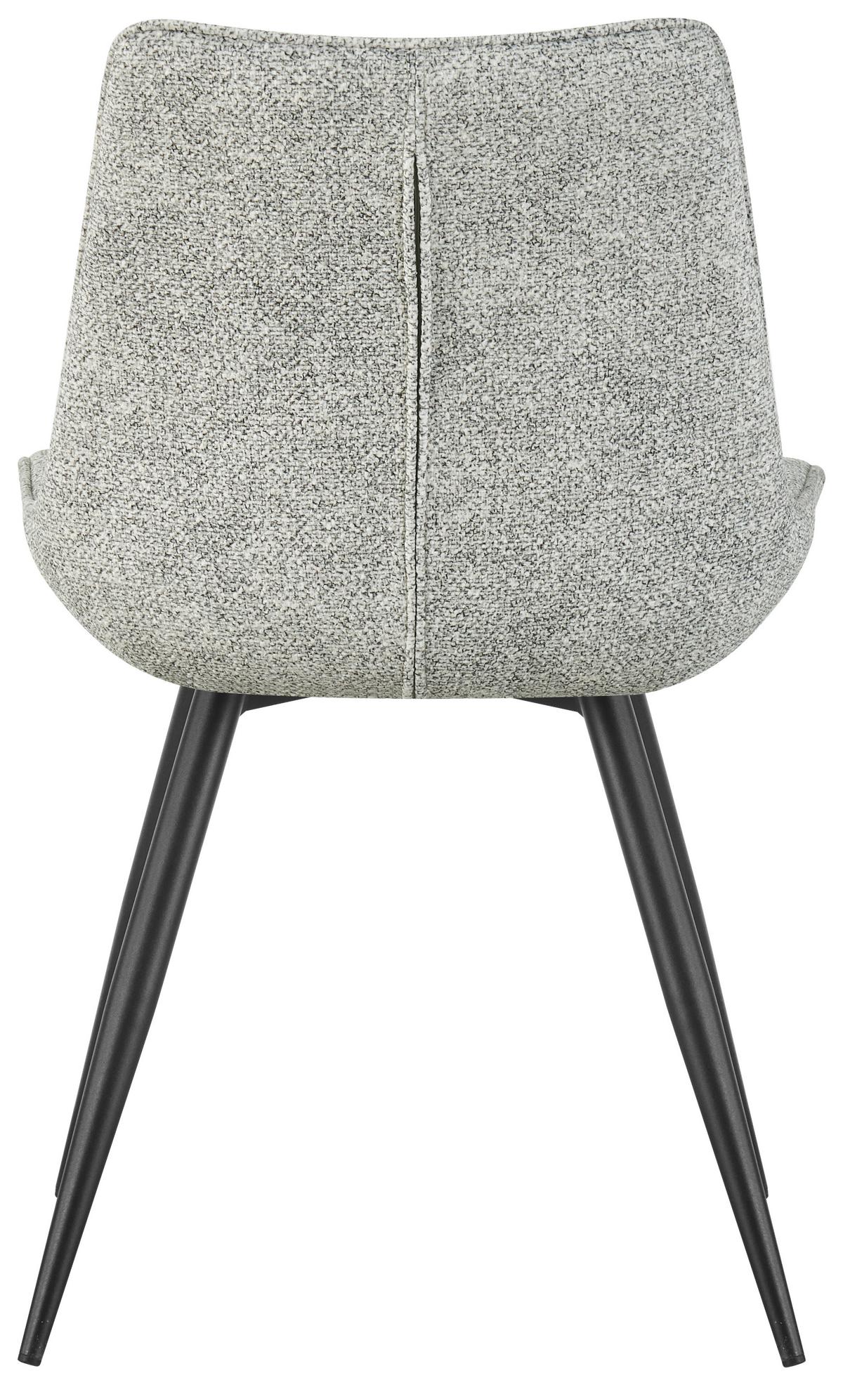 Vierfußstuhl Nikita Leinenoptik Beige, B: 54 cm - Beige/Schwarz, KONVENTIONELL, Holz/Textil (54/88/61,5cm) - MID.YOU