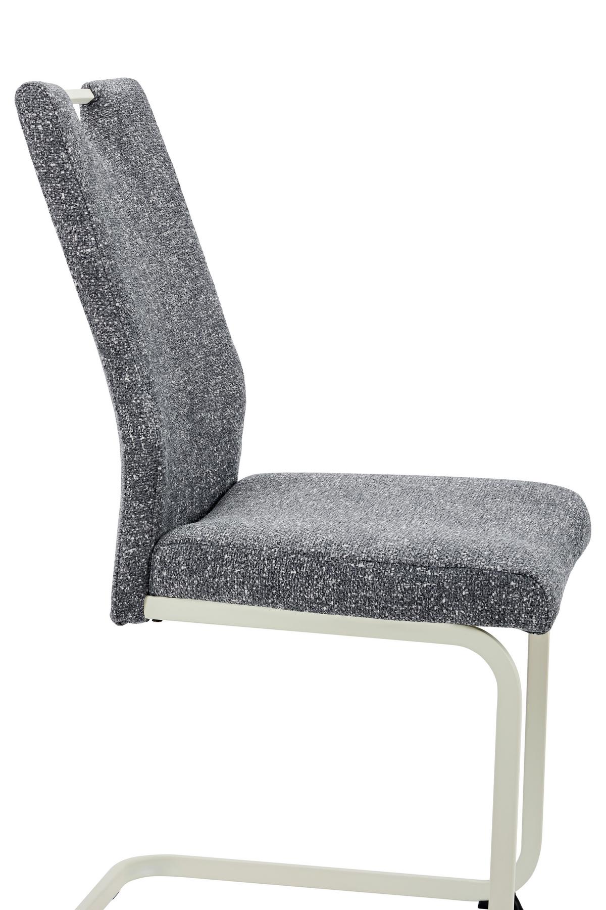 Schwingstuhl-Set Tivoli S 4er-Set - Dunkelgrau/Creme, MODERN, Textil/Metall (45/98/59cm) - MID.YOU