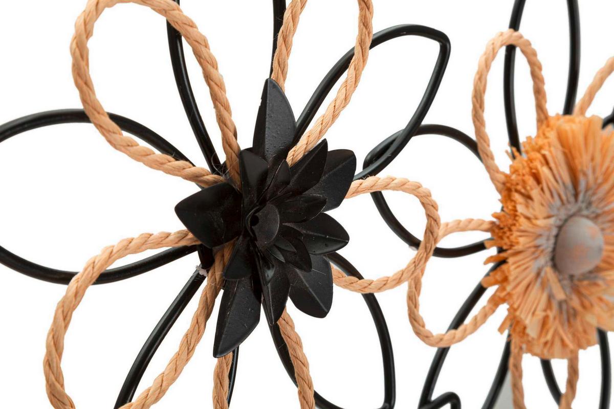 Wanddeko Flow Braun, Schwarz  B: 35 cm - Schwarz/Braun, Basics, Holzwerkstoff/Metall (35/60/40cm)