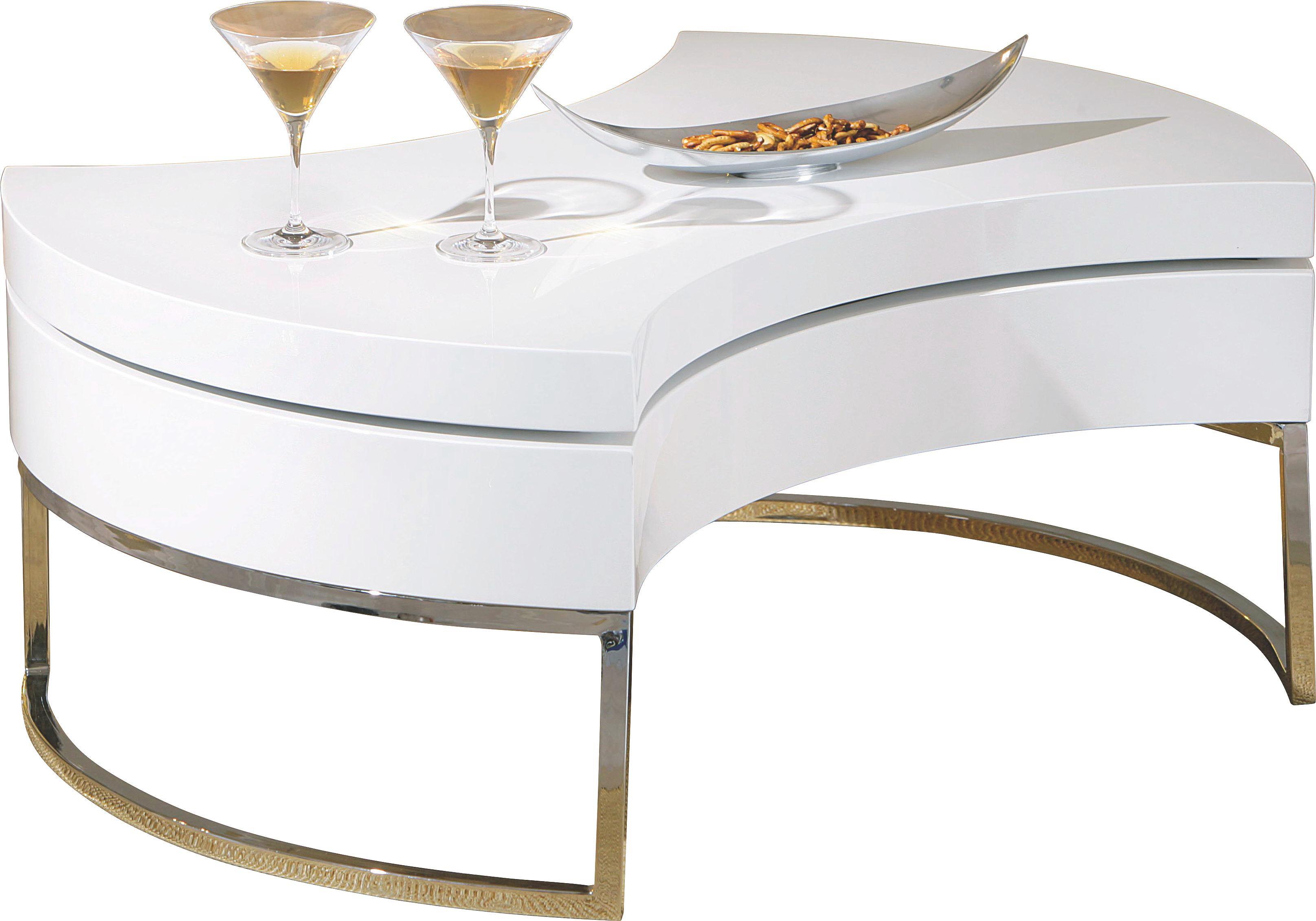 Couchtisch Turnaround D: 100 cm Weiß - Weiß, Design, Holzwerkstoff/Metall (100/43cm) - Carryhome