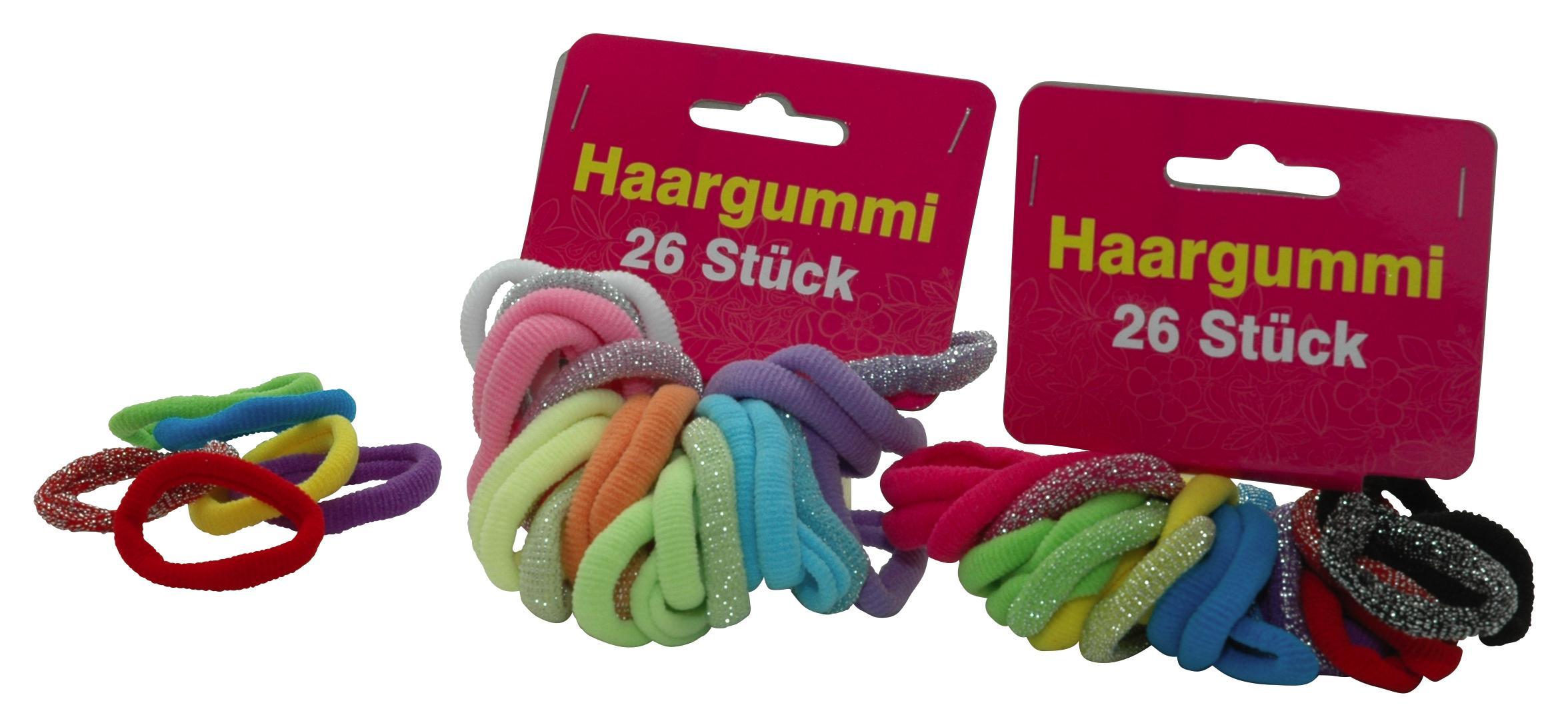 Hajgumi 14230 Haarsgummis 26tlg - Színes, konvencionális, Textil (12/10/4cm)
