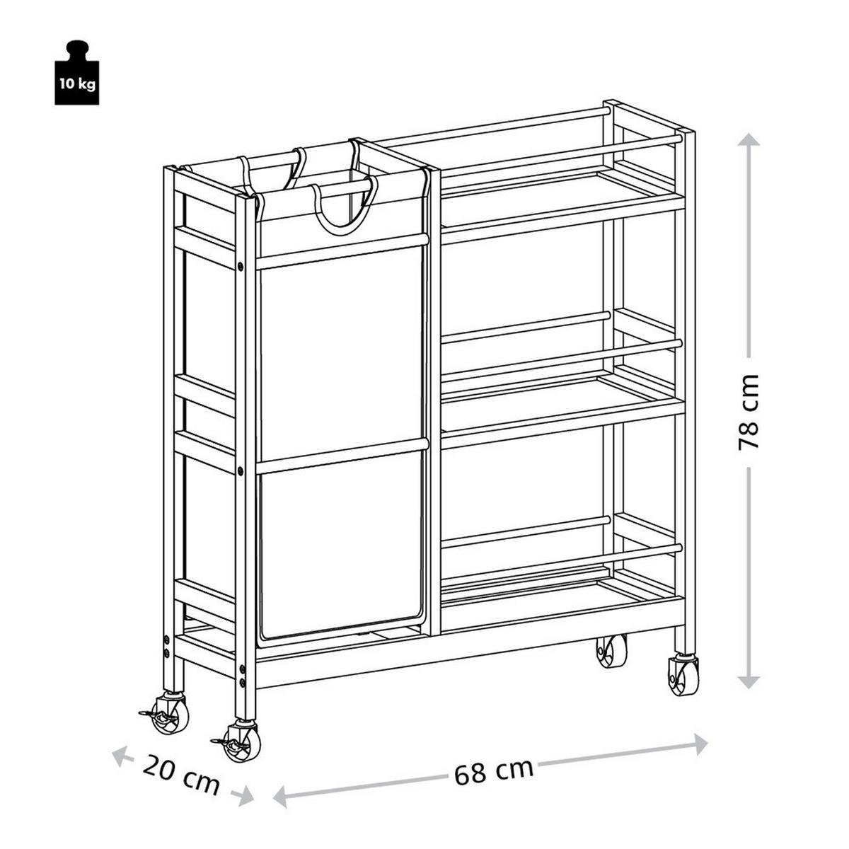Servierwagen Bambus, Hellbraun, B: 68 Cm - Hellbraun, Basics, Holz/Kunststoff (68/78/20cm) - Kesper