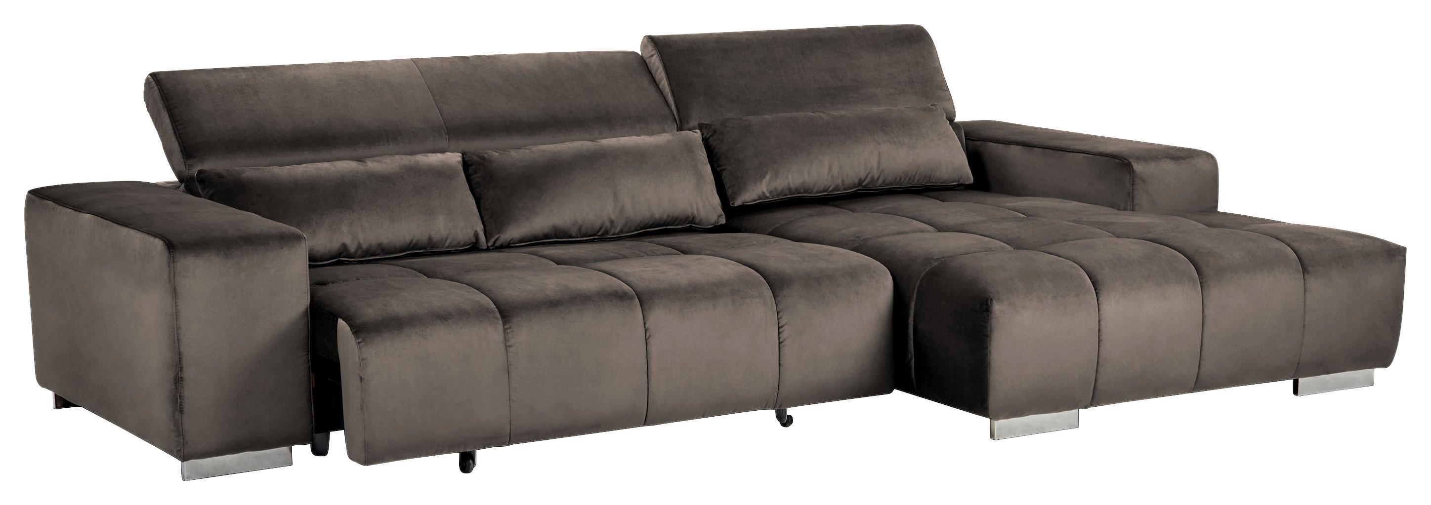 Ecksofa Orion Elektrischer Sitzvorzug Silberfarben - Silberfarben, KONVENTIONELL, Textil (307/186cm) - Livetastic