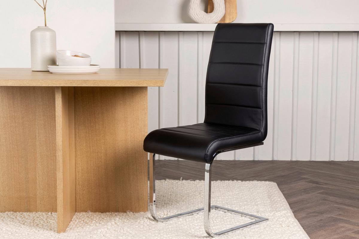 Tempo Schwingstuhl-Set Schwarz/Silberfarben B: 44 cm - Silberfarben/Schwarz, MODERN, Kunststoff/Metall (44/102/48cm) - Livetastic