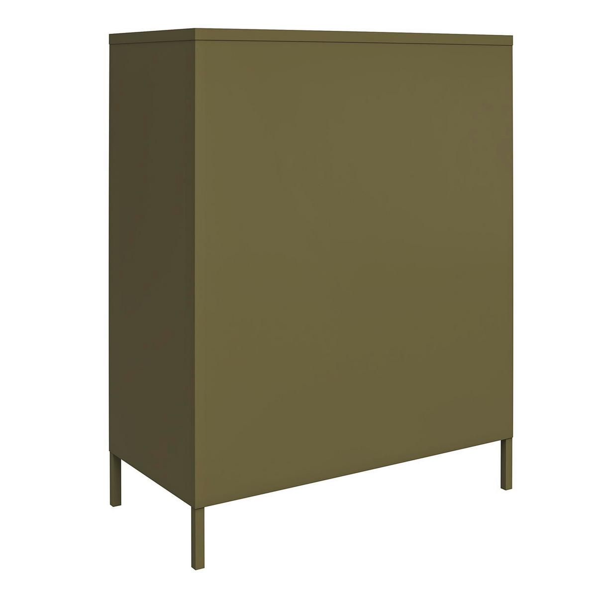 Kommode Bradford Olivgrün B: 79 cm - Olivgrün, Design, Metall (79/100/39cm) - MID.YOU