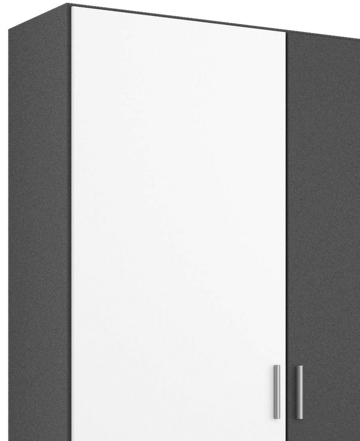Skriňa s otočnými dverami Borneo š: 226cm sivá/biela - sivá/biela, Basics, kompozitné drevo/plast (226/210/54cm) - MID.YOU