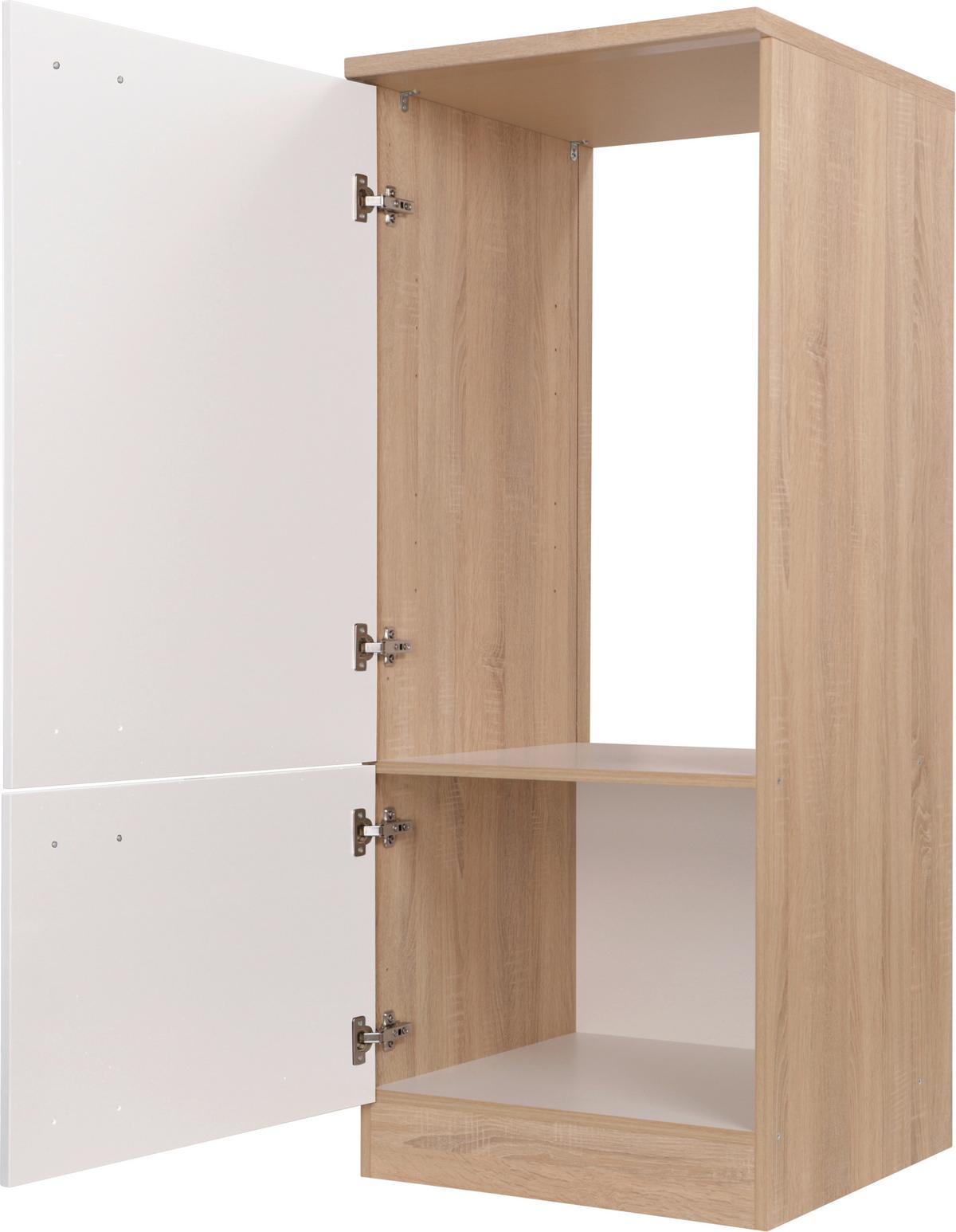 Geräteumbauschrank Merle Weiß, Eiche Dekor B:60cm - Eichefarben/Weiß, Basics, Holzwerkstoff (60/144,8/60cm) - Respekta