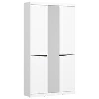 Garderobenschrank Turino Alpinweiss/Grau B:103cm - Dunkelgrau/Anthrazit, Trend, Glas/Holzwerkstoff (103/196,5/39,9cm)