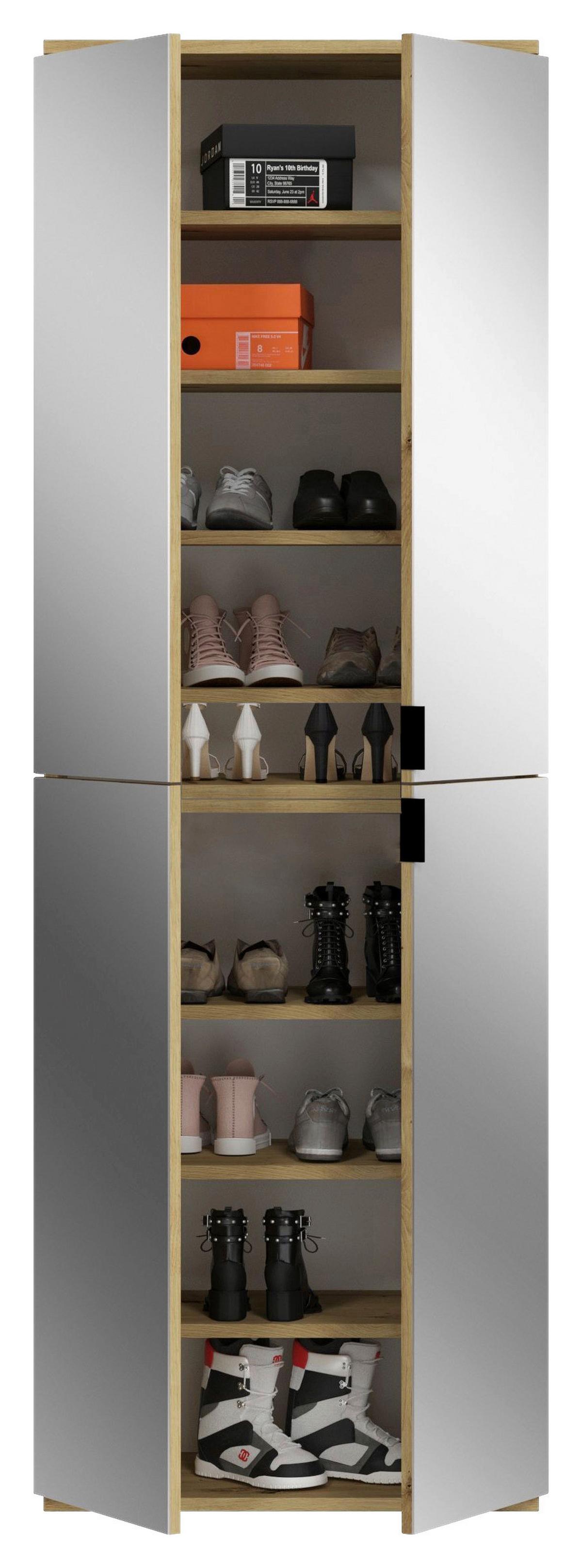 Garderobe Projekt X Eiche Artisan B: 183 cm - KONVENTIONELL, Glas/Holzwerkstoff (183/193/34cm) - MID.YOU
