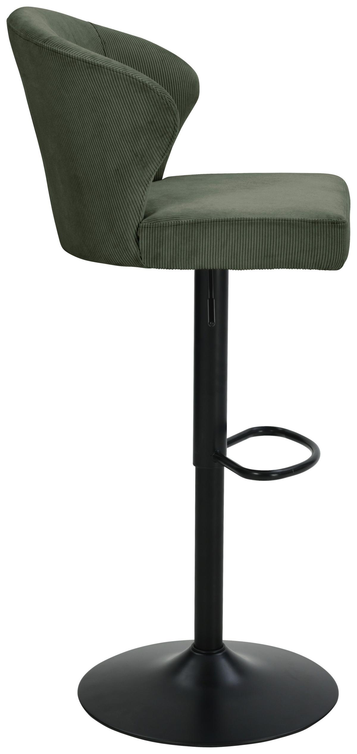BAROVÁ ŽIDLE JANA - černá/zelená, Moderní, kov/dřevo (55/1160/58cm) - Based