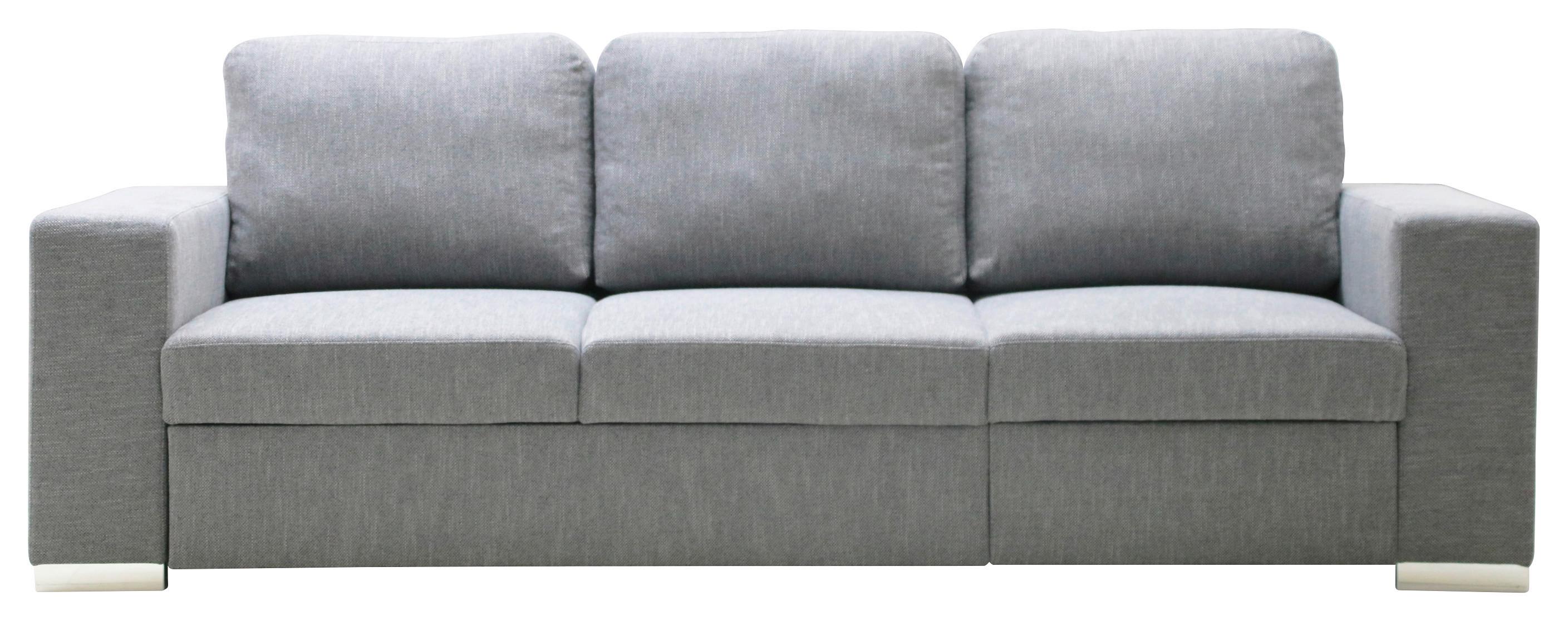 3-Sitzer-Sofa Mit Schlaffunktion Stone Grau - Schwarz/Grau, Basics, Holz/Holzwerkstoff (233/66/88/83/147cm) - P & B