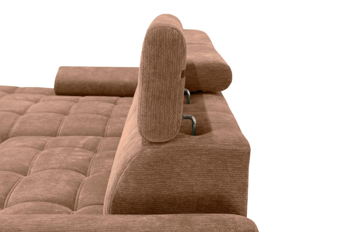 Rohová sedačka VEGAS, levá, terracottová žinylka - černá/terracotta, Design, dřevo/textil (173/294cm)