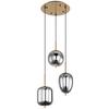 Hängeleuchte Blacky Ø 46 Cm 3-Flammig - Messingfarben, Design, Glas/Metall (46/120cm) - Globo