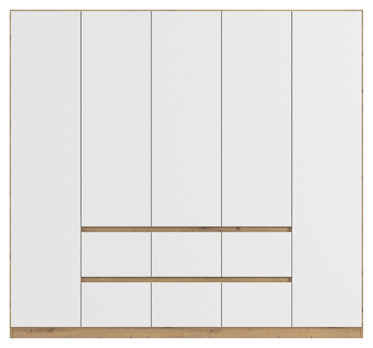 Drehtürenschrank Mainz Eiche Artisan B: 226 cm - Weiß/Eiche Artisan, Basics, Holzwerkstoff (226/210/54cm) - Rauch Möbel