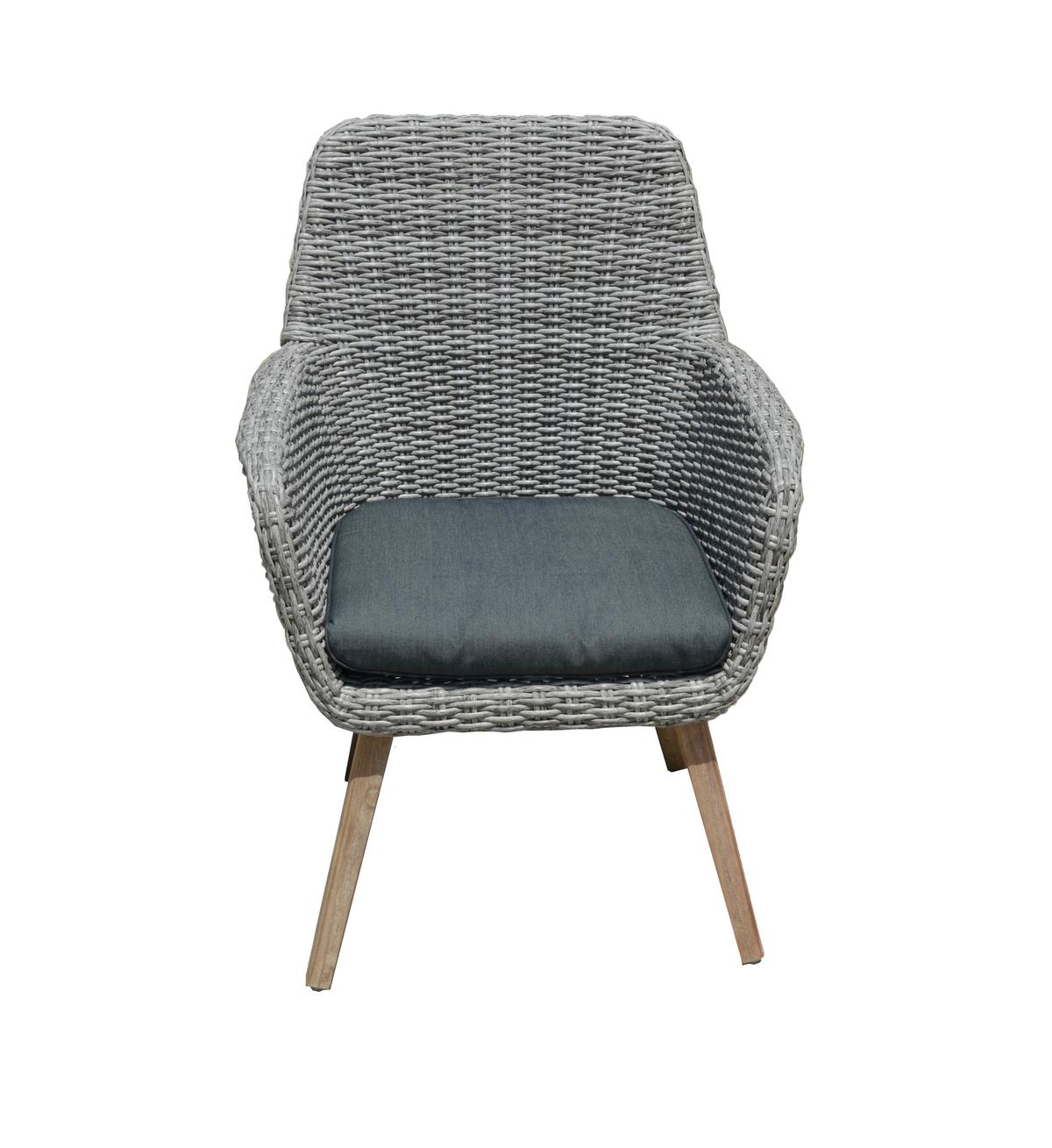 Gartensessel Rapallo - Hellbraun/Dunkelgrau, Basics, Holz/Kunststoff (70/96/68cm) - Gardenson