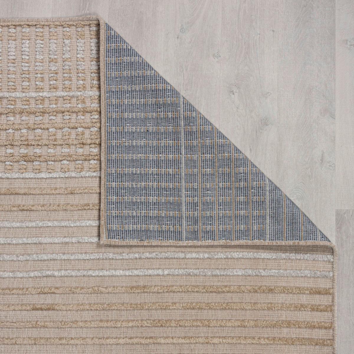 Webteppich Elton Stripe Wash Beig 120x160 - Beige, Basics, Textil (120/160cm)