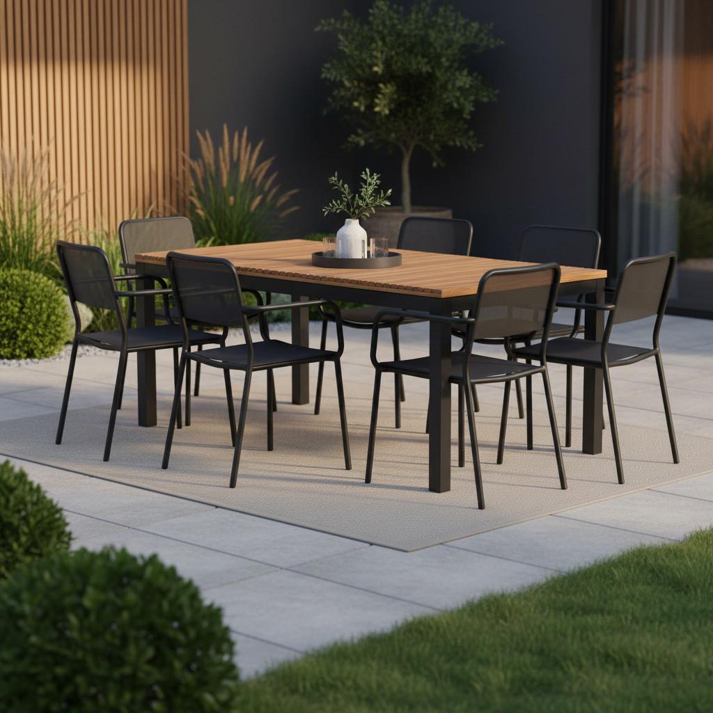 Gartentisch Robinienholz /metall L 160 Cm - Anthrazit/Robinienfarben, KONVENTIONELL, Holz/Metall (160/90/76cm) - Siena Garden