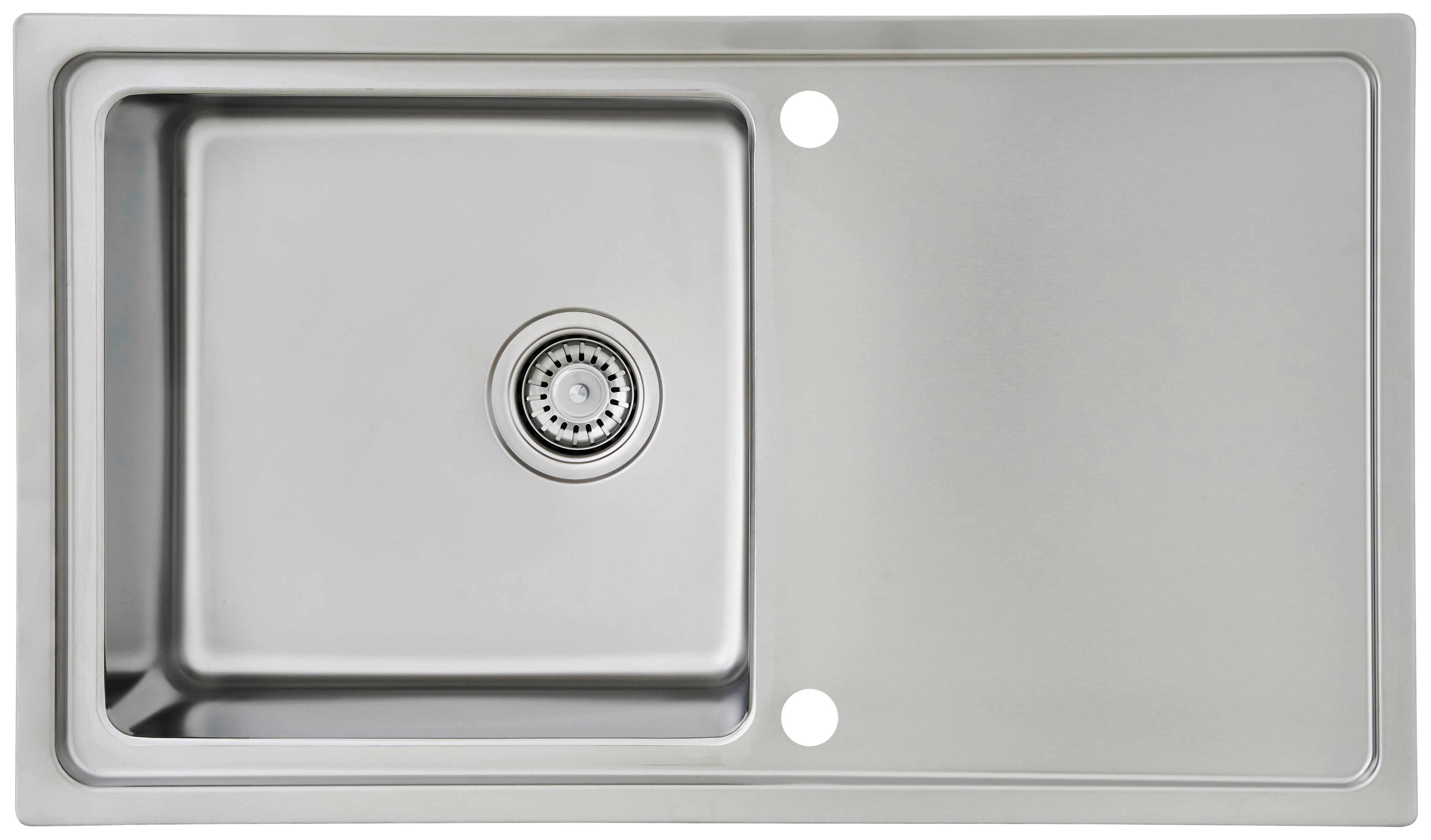 Spüle Respekta Edelstahl BxT: 86x50 cm - Edelstahlfarben, Trend, Metall (86/21/50cm) - Respekta