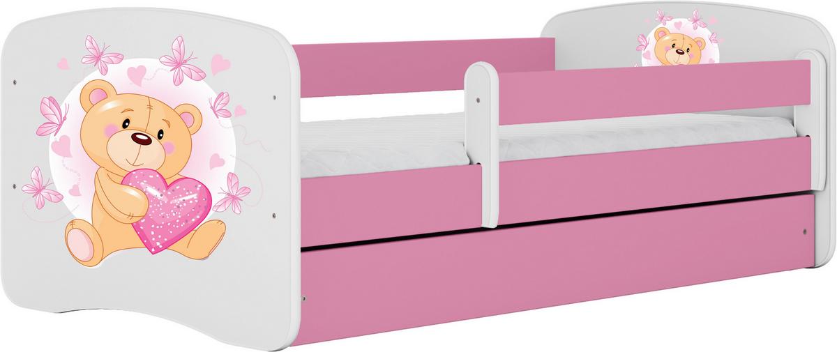 Kinder-/Juniorbett Babydreams inkl. Matratze 80x160 - Pink/Birkefarben, MODERN, Holz/Holzwerkstoff (80/160cm) - MID.YOU