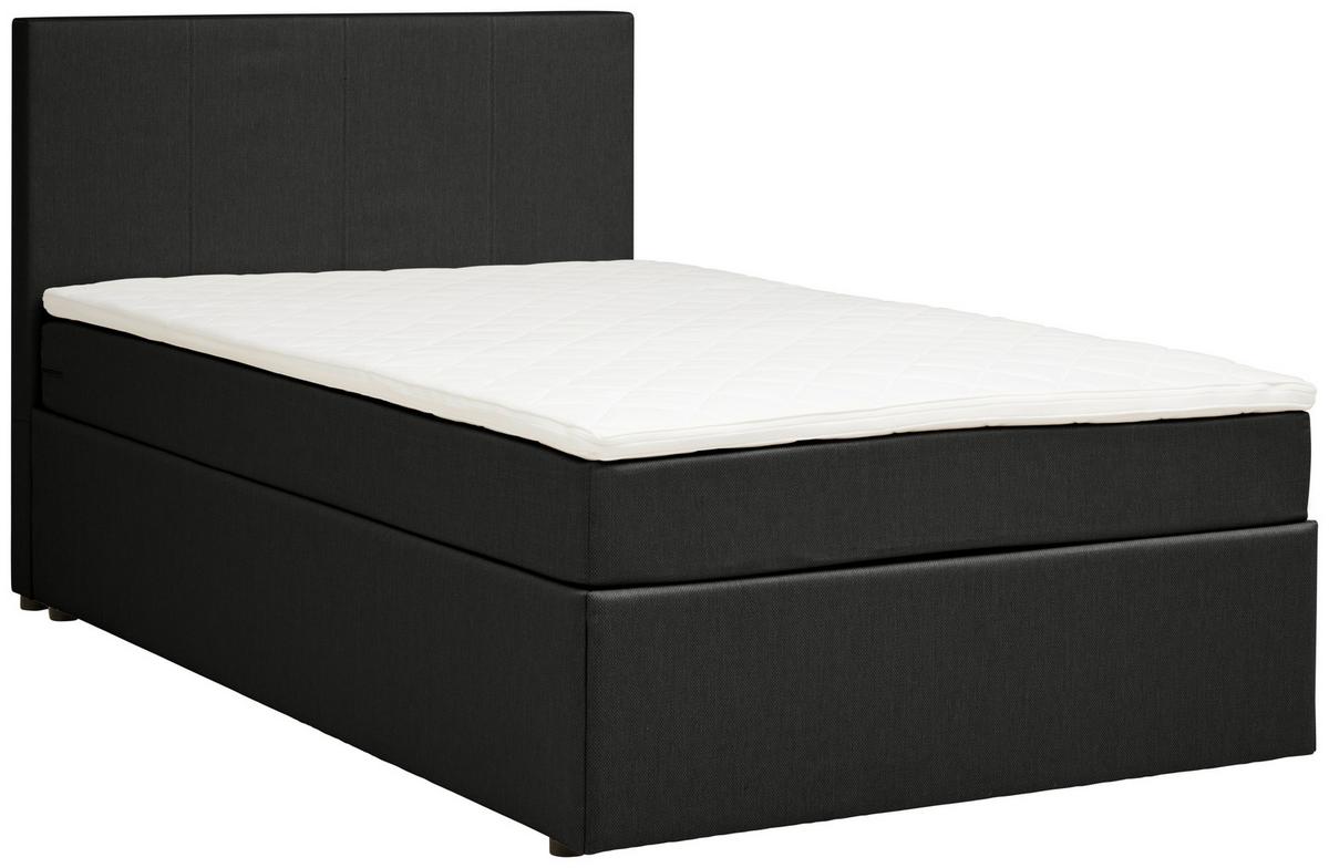 Boxbett Mit Topper 140x200 Carolina - Schwarz/Grau, KONVENTIONELL, Holz/Holzwerkstoff (140/200cm) - P & B