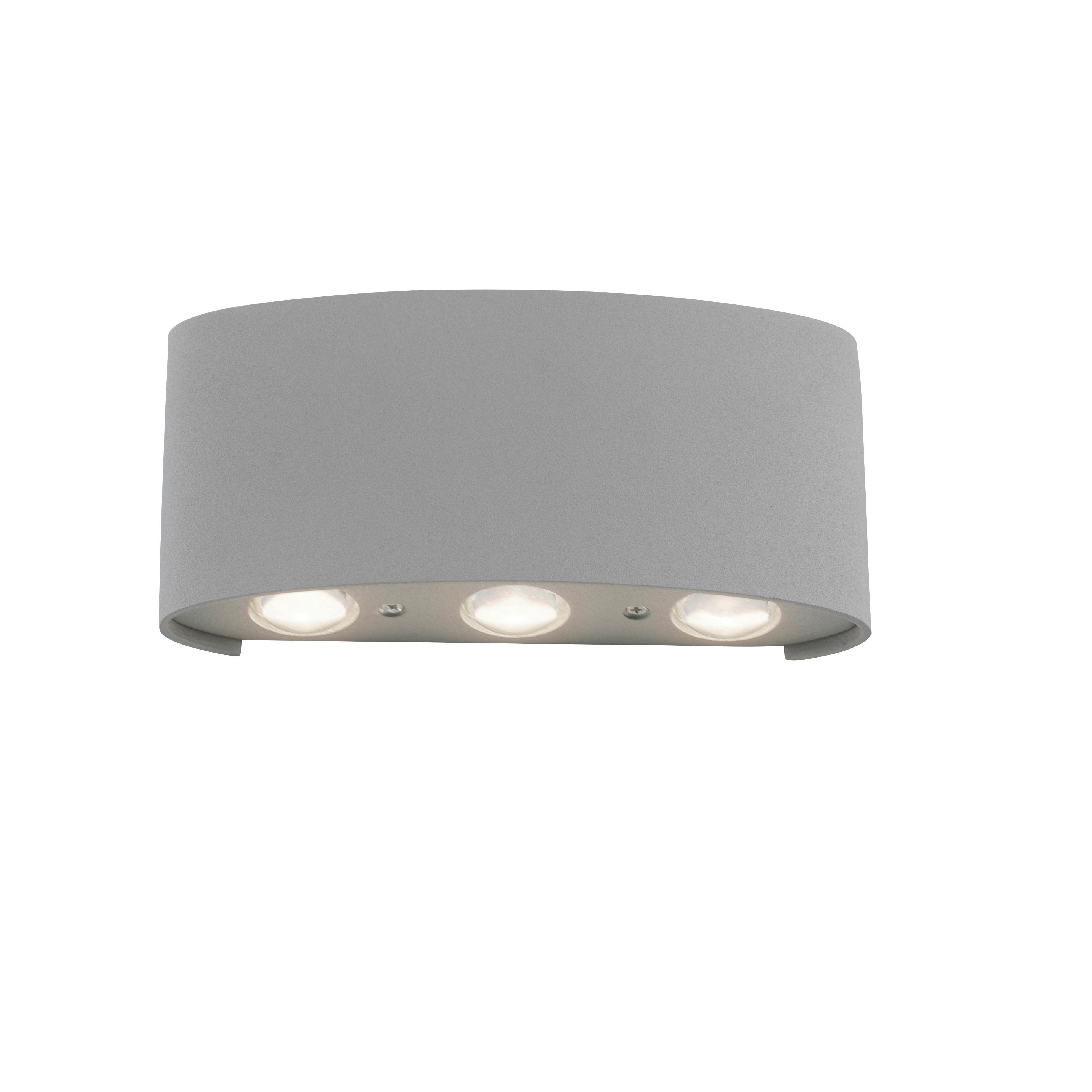 LED-Wandleuchte Carlo Ip54 6-Flammig - Grau, KONVENTIONELL, Kunststoff/Metall (17/4/8cm) - Paul Neuhaus