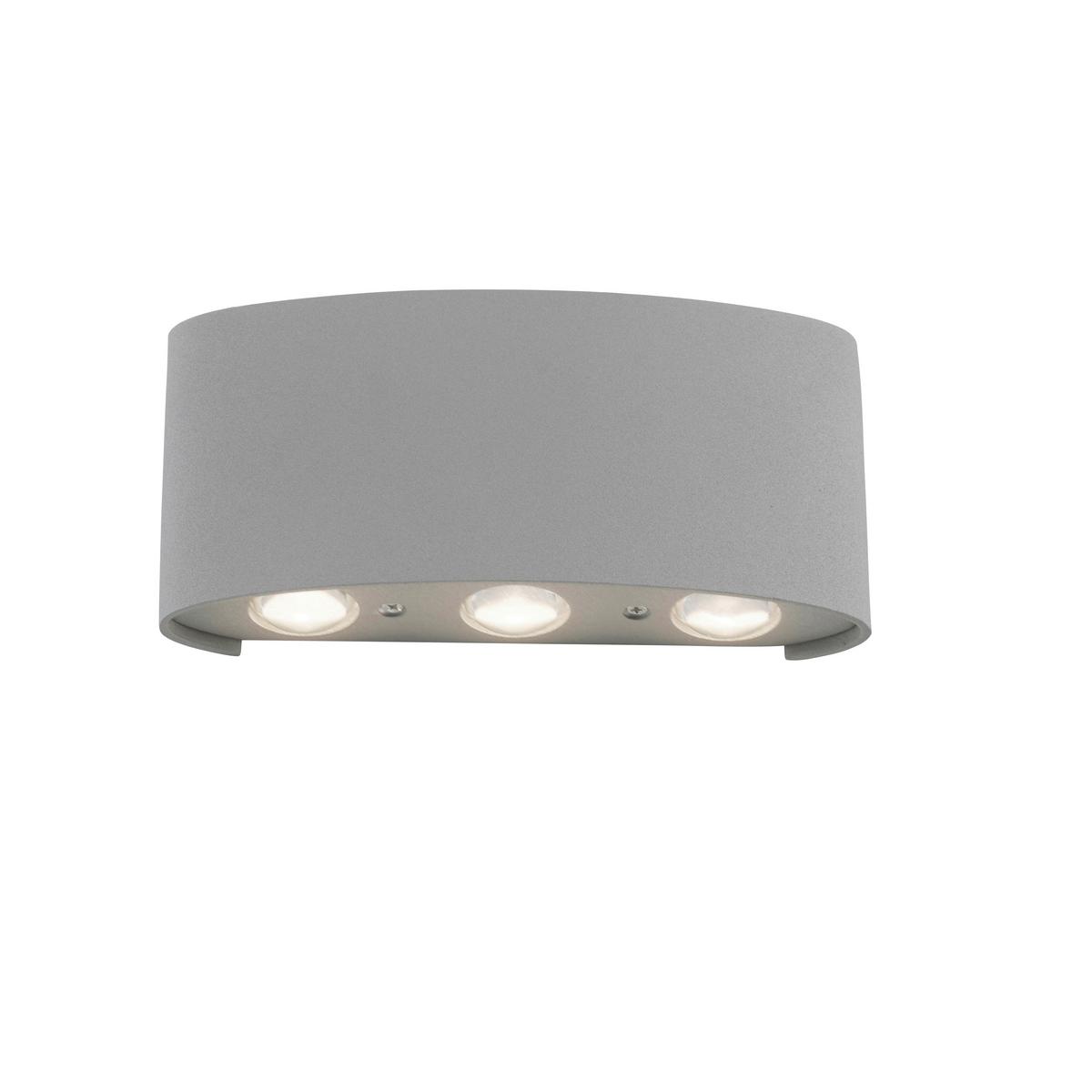 Led-wandleuchte Carlo Ip54 6-Flammig - Grau, KONVENTIONELL, Kunststoff/Metall (17/4/8cm) - Paul Neuhaus