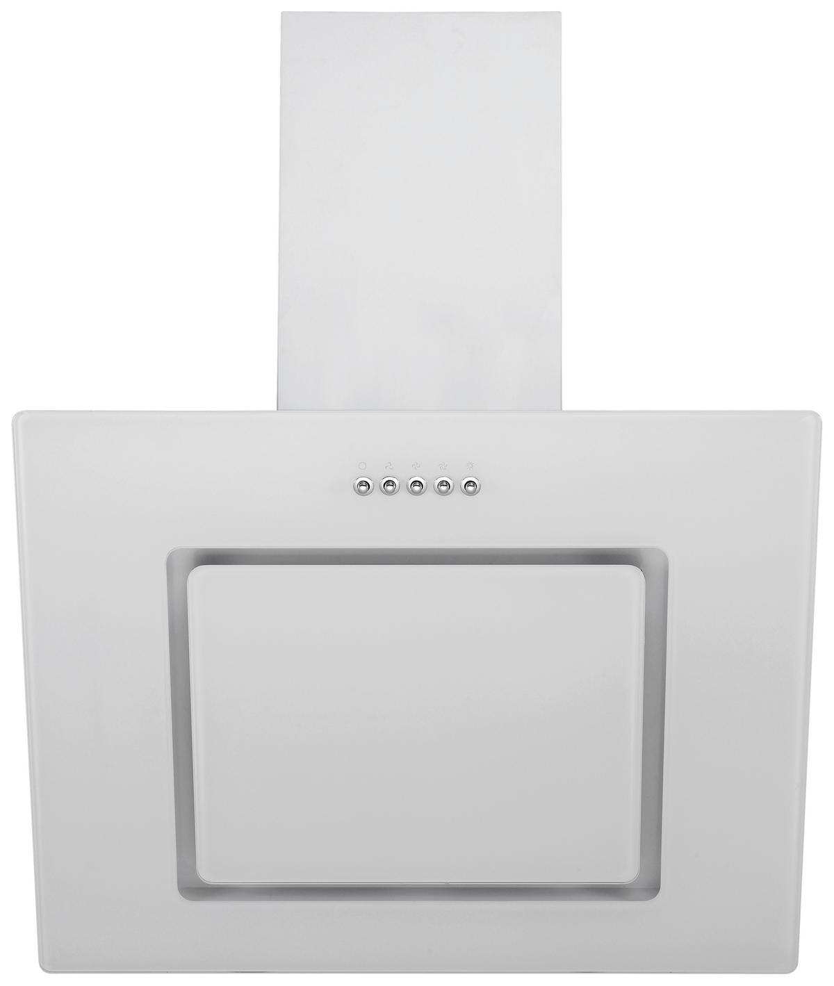 Dunstabzugshaube Svea Weiß B: 60 cm, Led - Weiß, Trend, Glas/Metall (60/73,9-111,9/35cm) - Respekta