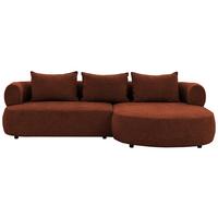 Ecksofa Ferro Rostfarben S: 256x156 Cm - Rostfarben/Schwarz, Design, Textil (256/156cm) - Livetastic