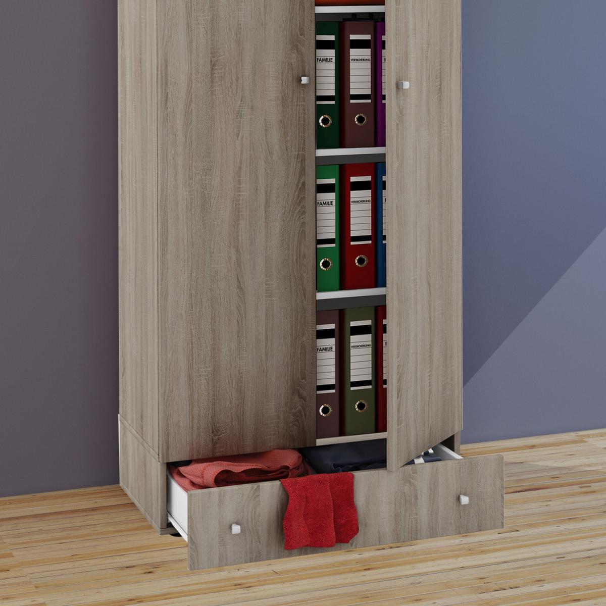 Mehrzweckschrank Vandol I Sonoma Eiche BxH: 70x238 cm - Silberfarben/Sonoma Eiche, MODERN, Holzwerkstoff (70/238/39cm) - MID.YOU