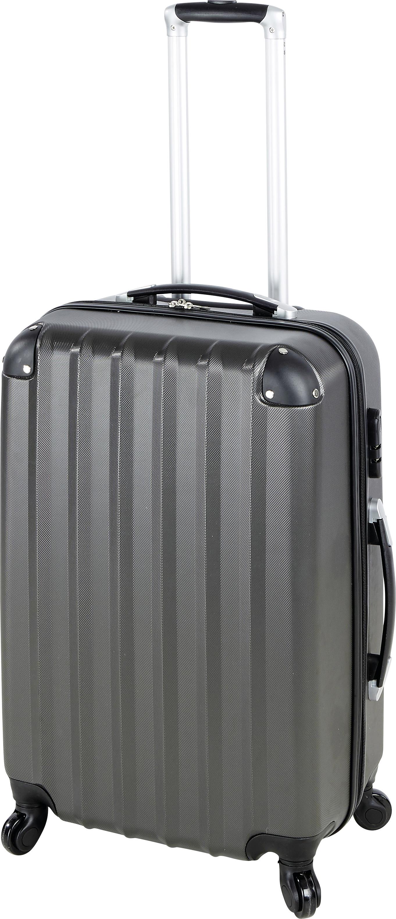 Reisekoffer Set 3-Tlg. Jumbo 4 Rollen Hartschale - Anthrazit, KONVENTIONELL, Kunststoff/Textil - Luca Bessoni