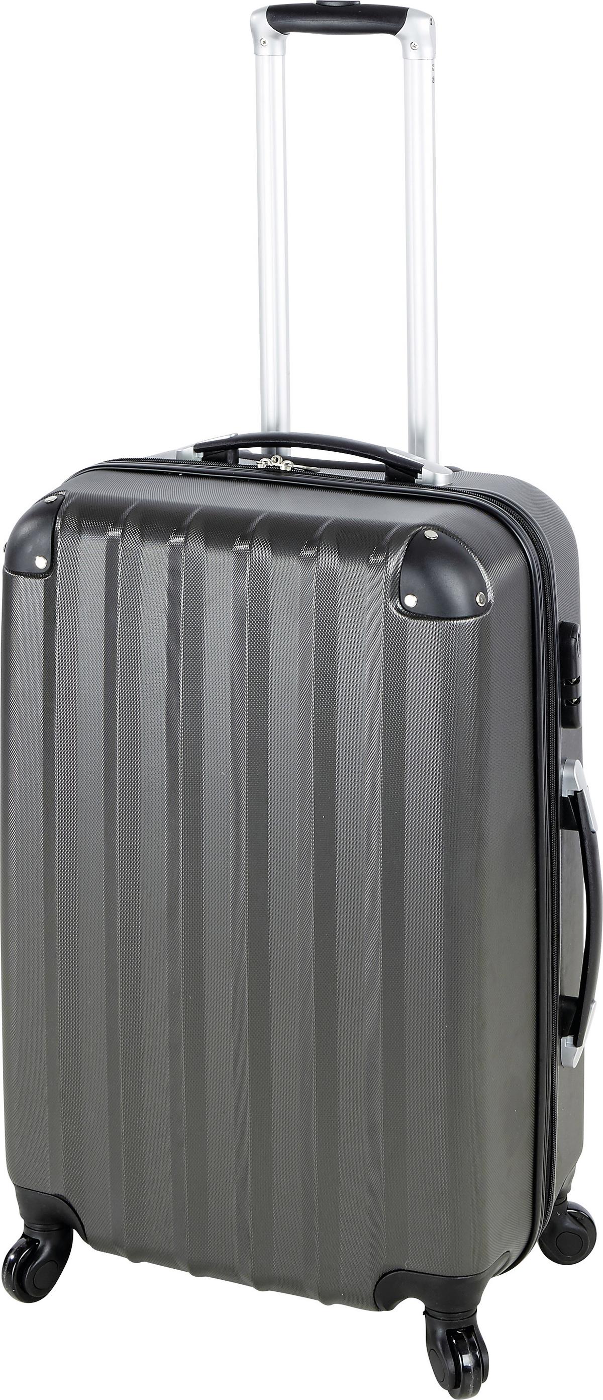 Reisekoffer Set 3-Tlg. Jumbo 4 Rollen Hartschale - Anthrazit, KONVENTIONELL, Kunststoff/Textil - Luca Bessoni