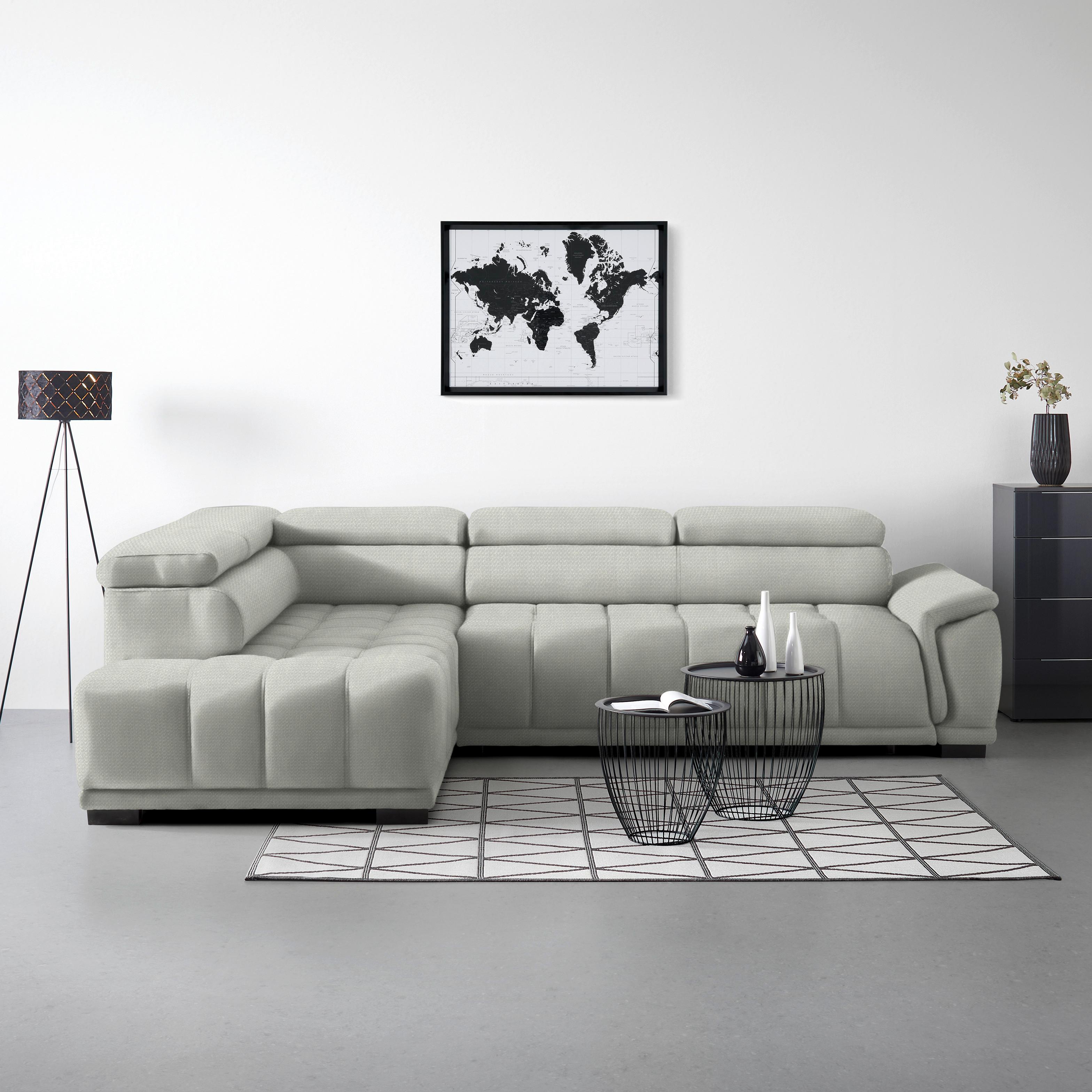 Rohová sedačka GRINALDI, levá, písková - černá/pískové barvy, Moderní, textil/plast (206/283cm) - Premium Living