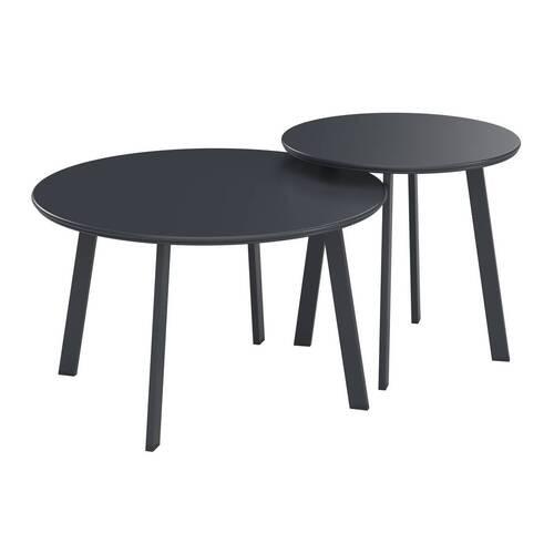 Gartenbeistelltisch Amelia - Schwarz, MODERN, Metall (70/50/40/45/70/50cm) - Luca Bessoni