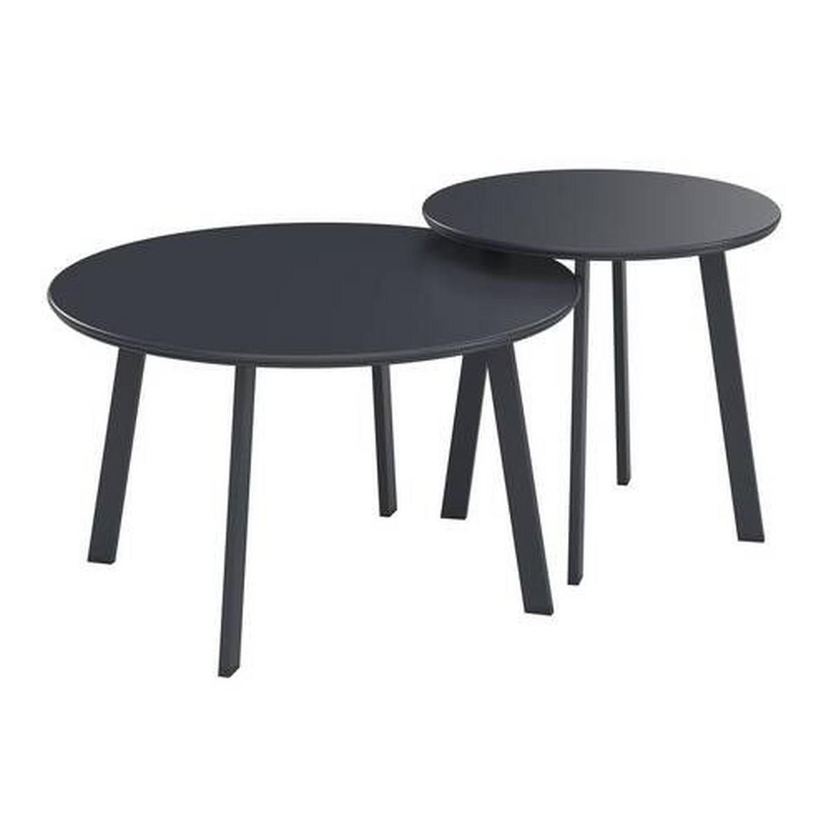 Gartenbeistelltisch Amelia - Schwarz, MODERN, Metall (70/50/40/45/70/50cm) - Luca Bessoni