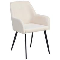 Armlehnstuhl Amanda Schwarz/beige Gepolstert - Beige/Schwarz, LIFESTYLE, Textil/Metall (56/87/60cm) - MID.YOU