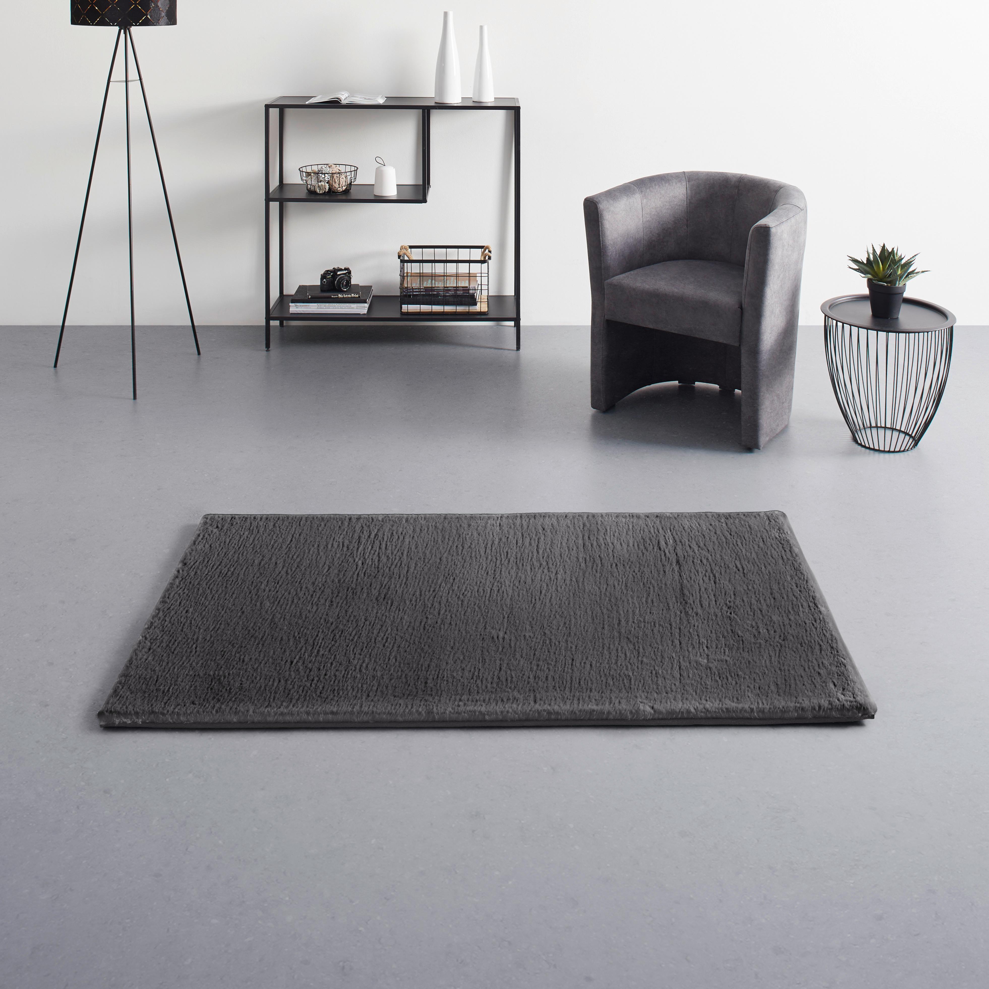 Umělá Kožešina Caroline 1, 80/150cm, Antracit - antracitová, textil (80/150cm) - Modern Living