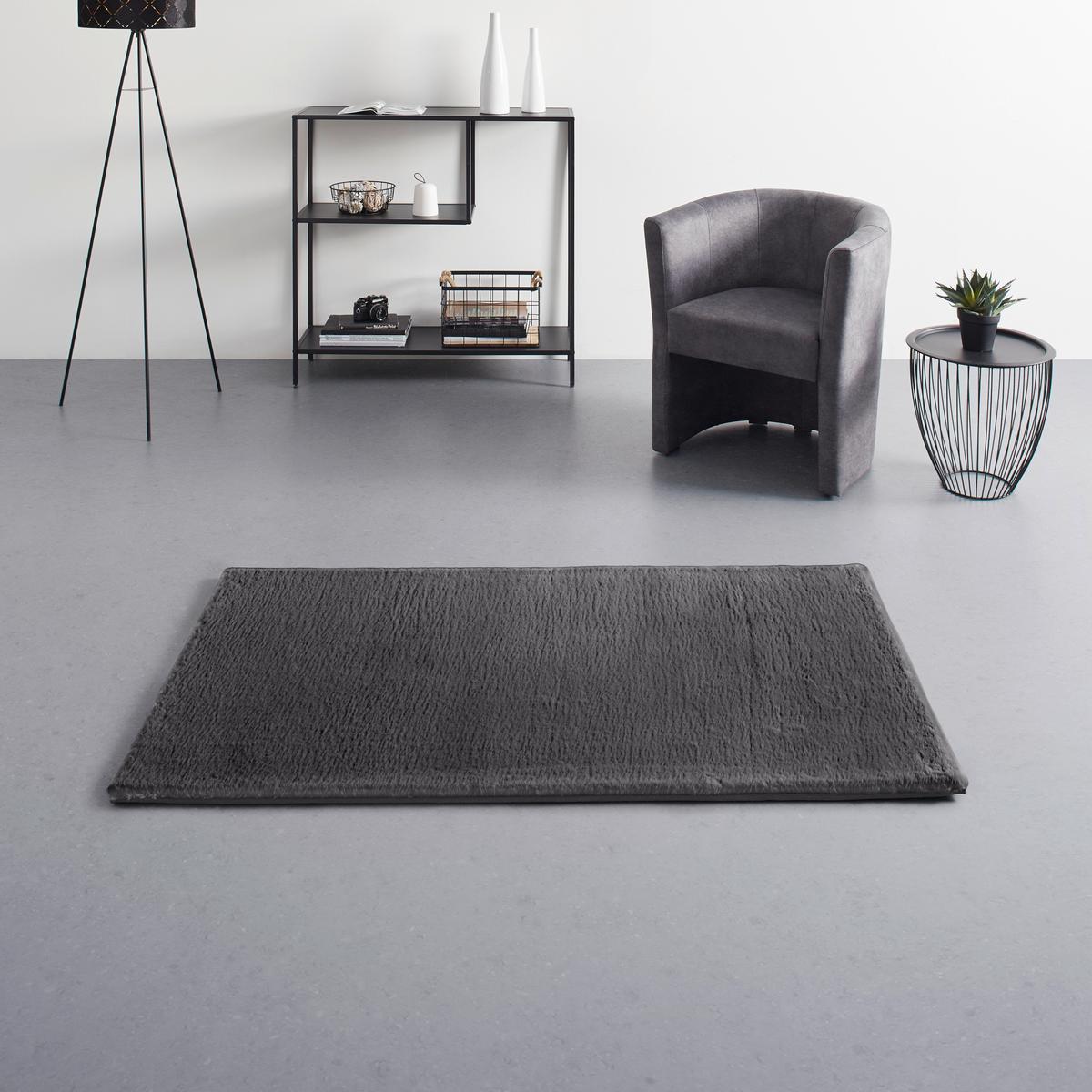 UMELÁ KOŽUŠINA Caroline 1, 80/150cm, antracit - antracitová, textil (80/150cm) - Mömax