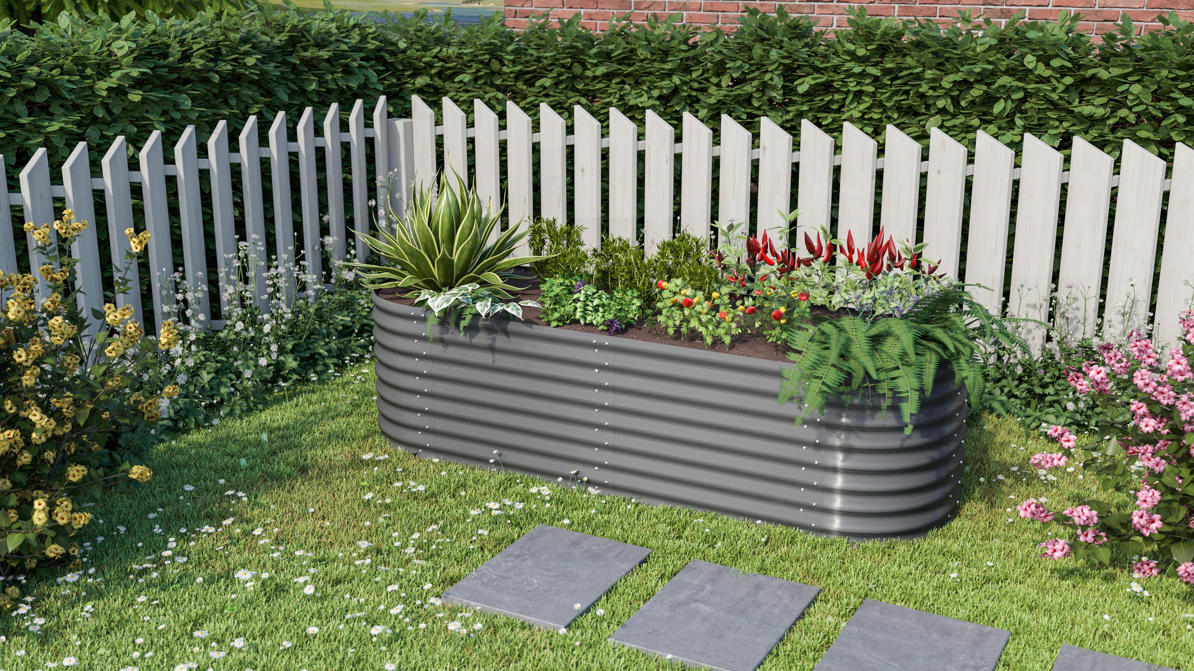 Hochbeet-erweiterung Stahl Vita 630 80x63x80 Cm Anthrazit - Anthrazit, Basics, Metall (80/63/80cm)