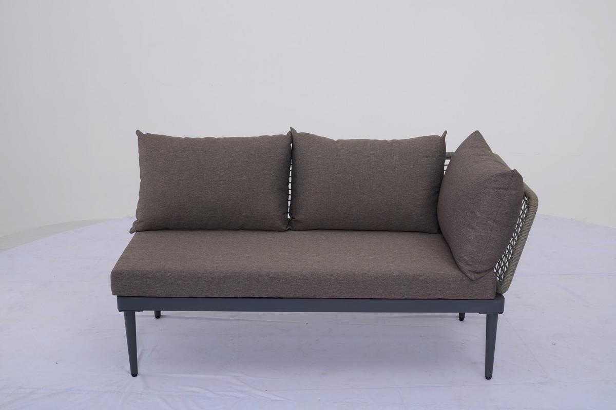 Loungegarnitur 3-Tlg Korsika Holz/Metall/Textil mit Kissen - Anthrazit/Grau, MODERN, Holz/Textil - Beldano