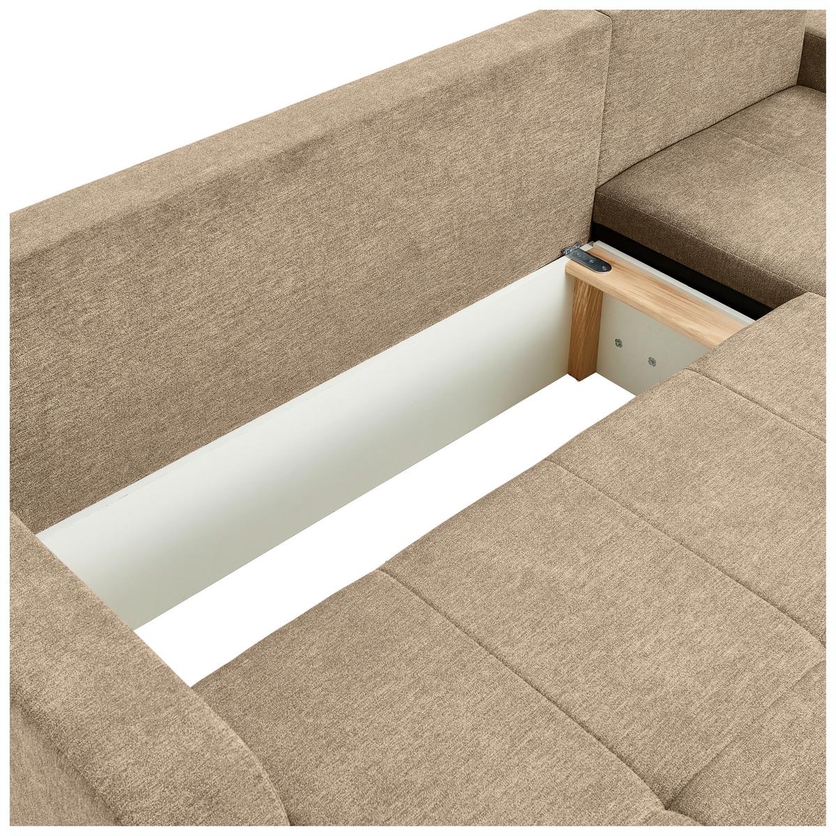 Ecksofa Larisa Braun S: 235x158 cm - Schwarz/Braun, KONVENTIONELL, Textil (235/158cm) - P & B