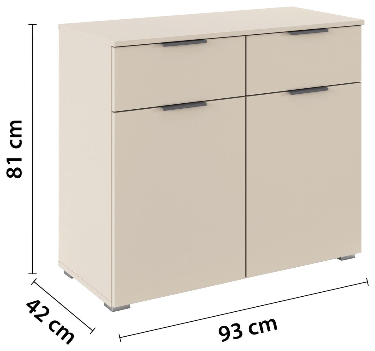 Kommode Alabama Champagner B: 93 Cm - Champagner/Alufarben, MODERN, Holzwerkstoff (93/81/42cm) - Rauch Möbel