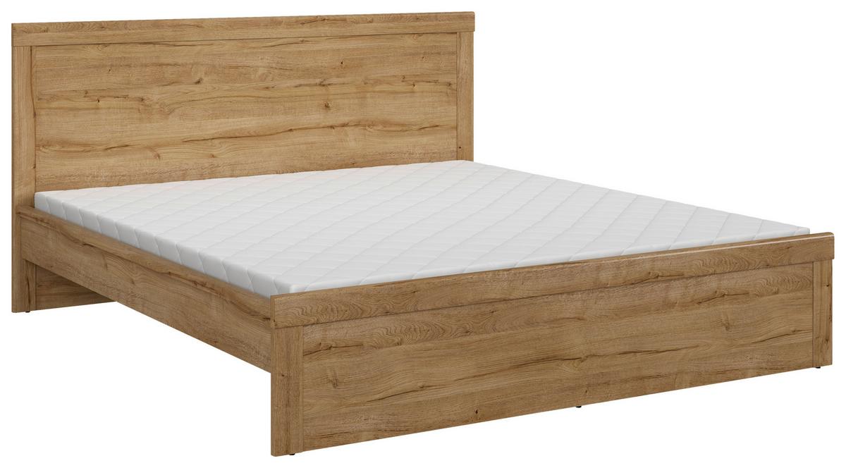 Holzbett 180x200 Cm Holten Eiche Dekor - Eichefarben/Schwarz, MODERN, Holzwerkstoff (180/200cm) - MID.YOU